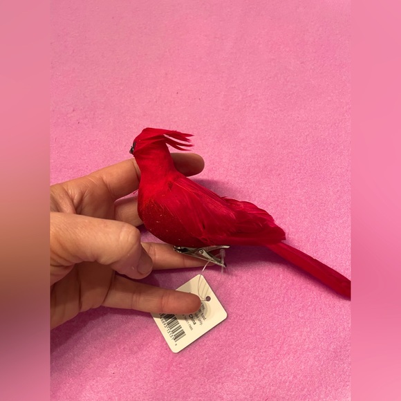 RAZ Imports - Red Cardinal Bird Set Of 2 Christmas ornament decor clip on tree - Picture 3 of 11
